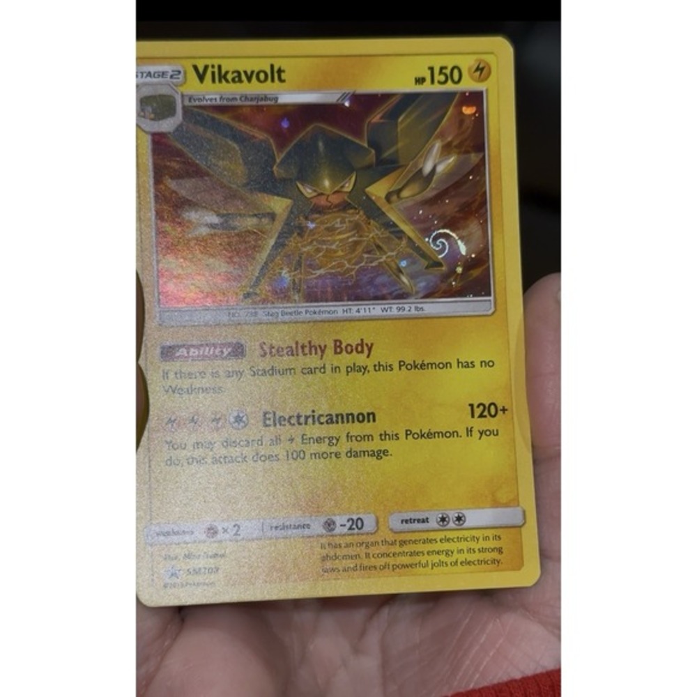 Vikavolt SM208 HD MEW SWIRL 🌀Cosmos Holo - Black Star Promo - Pokemon - DAMAGED